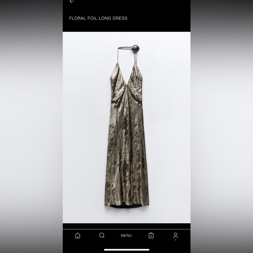 Gold Zara dress with flower choker